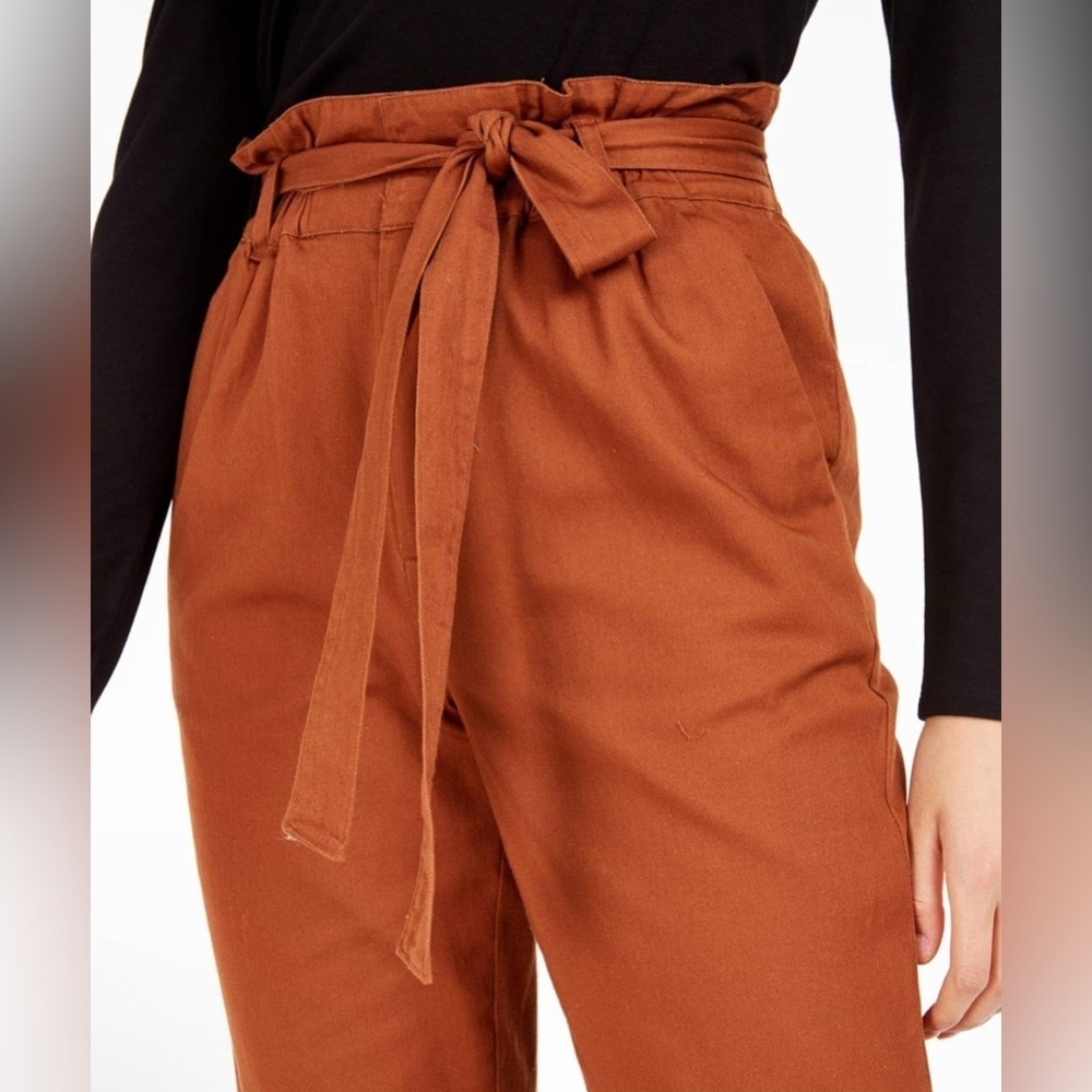 Becca Tilley x Bar III Womens High Rise Ruched Paperbag Pants Gingerbread XXL - Picture 4 of 8